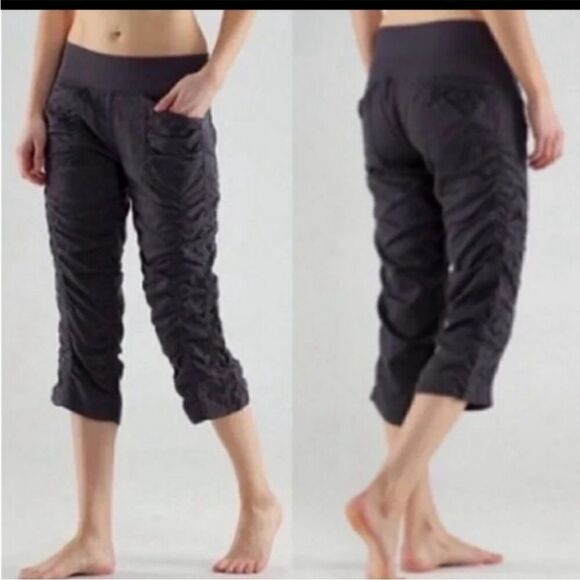 Lululemon cool down tencel ruched cropped pants size 4 - Picture 4 of 13